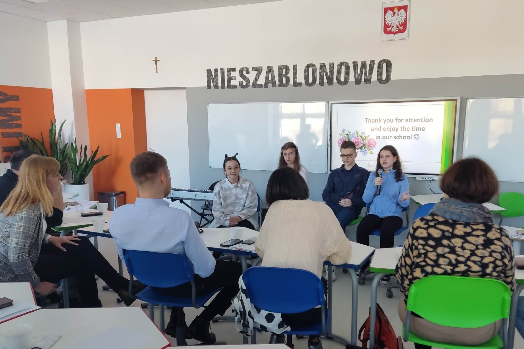 Diskuze s žáky základní školy Jana Pavla II. v polském Lublinu